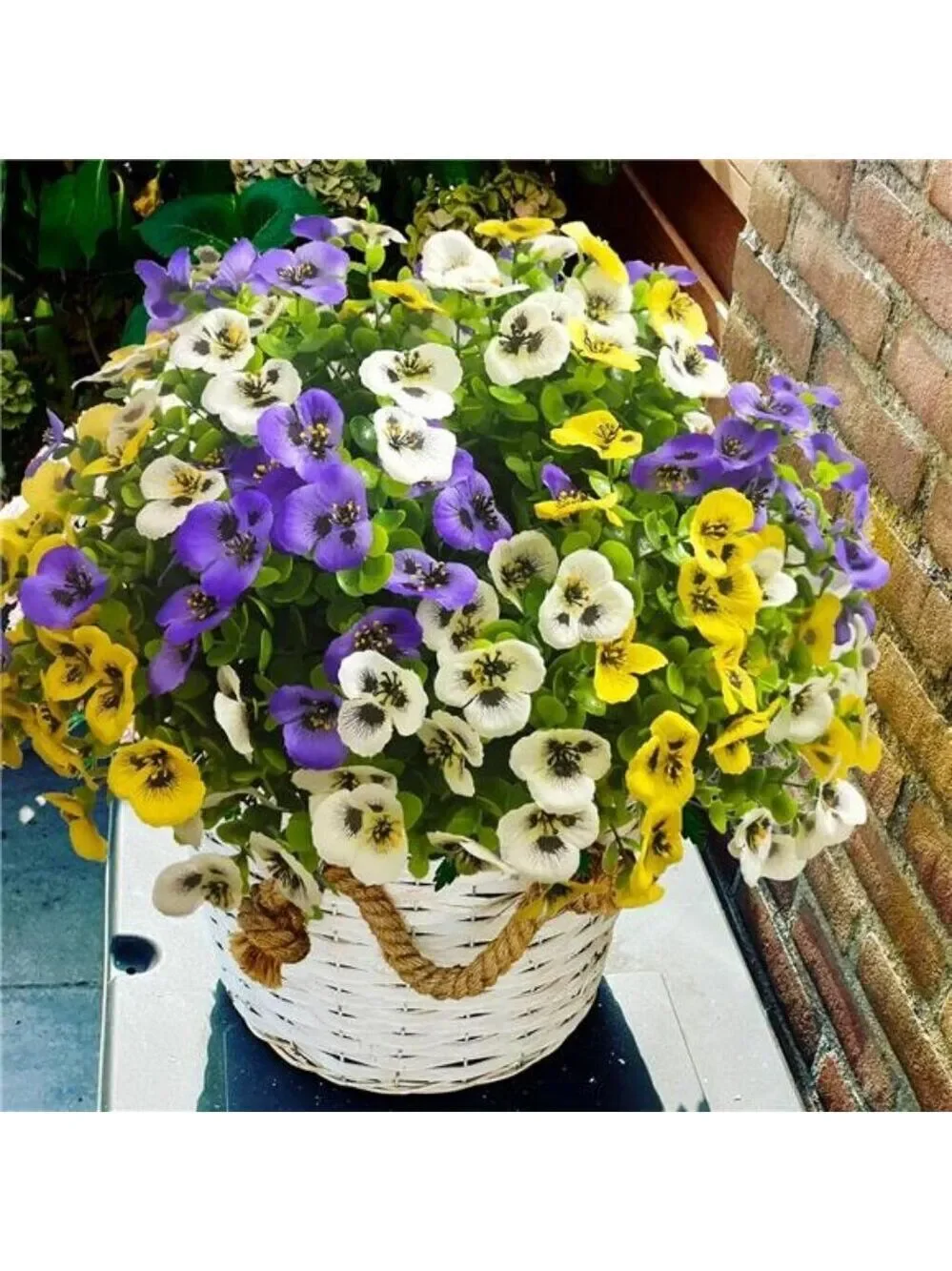 Artificial Outdoor Flowers UV Resistant Fake Plants Porch Garden Patio Decor
